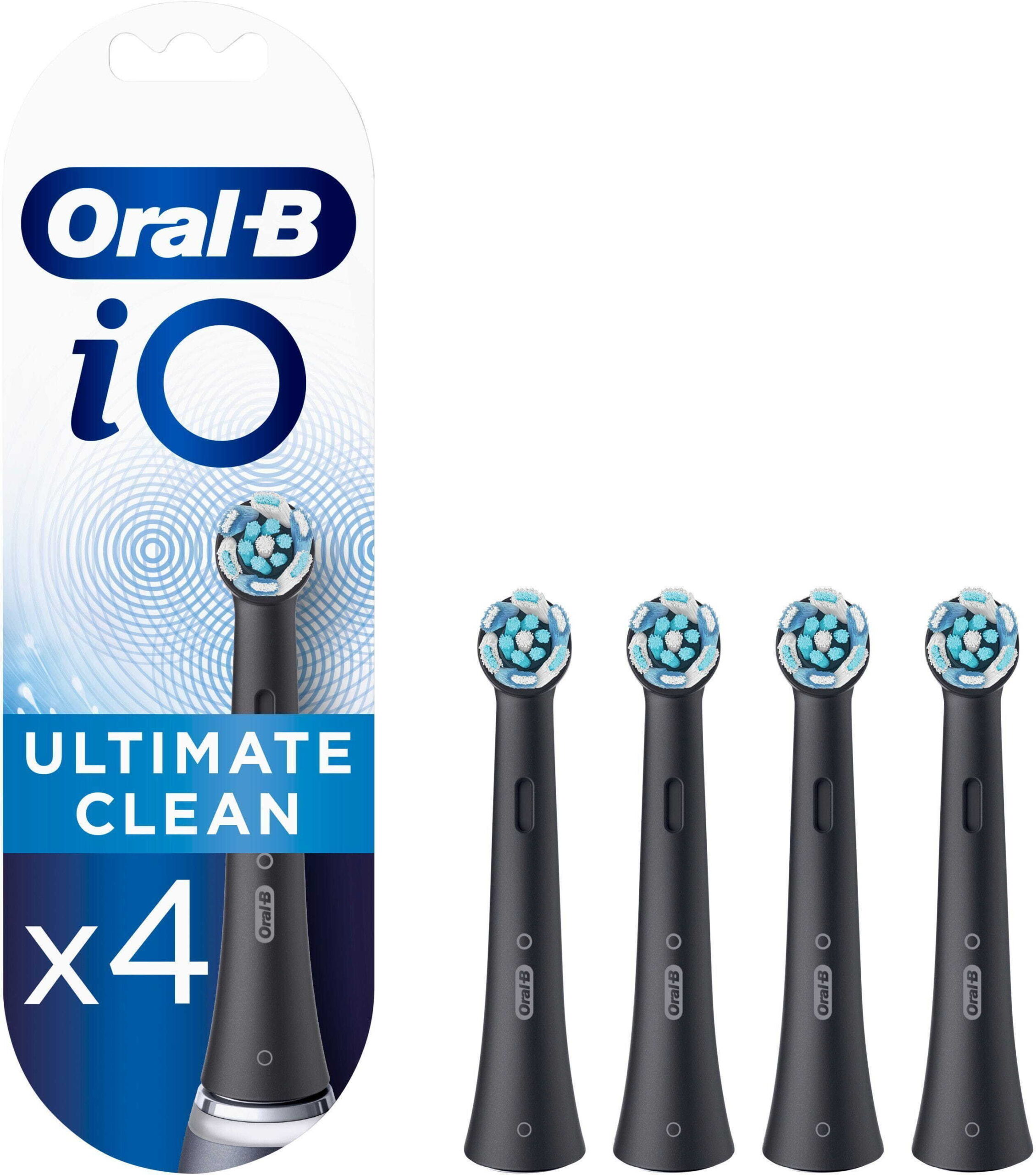 Oral-B iO Ultimate Clean Black asendushari, must, 4 tk