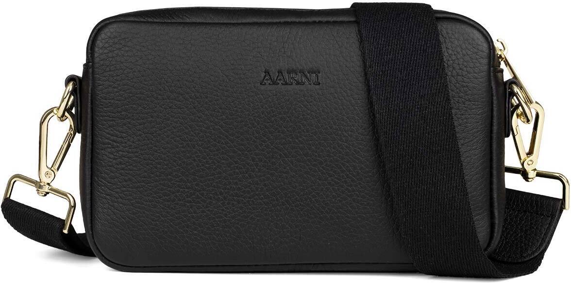 Aarni Crossbody kott, must, kuldne tõmblukk