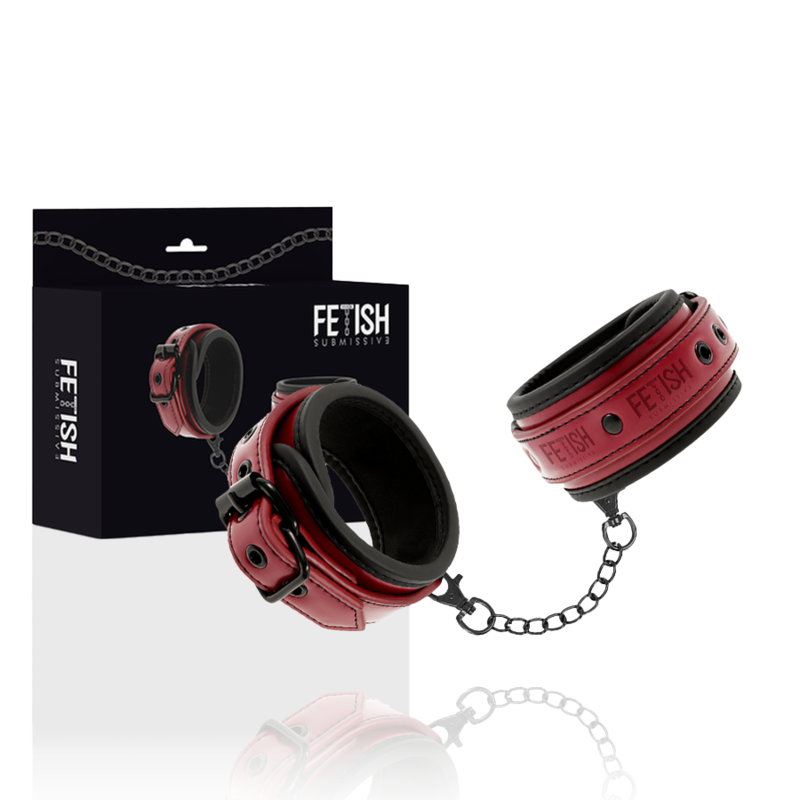 VEGAN LEATHER HANDCUFFS WITH NEOPRENE LINING