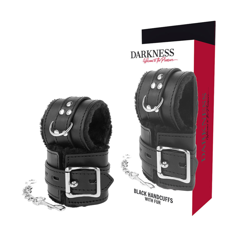 BLACK LINED BDSM HANDCUFFS