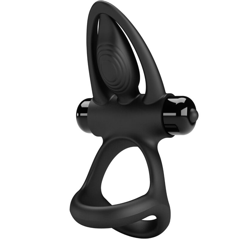 VIBRATING RING 10 VIBRATIONS BLACK SILICONE