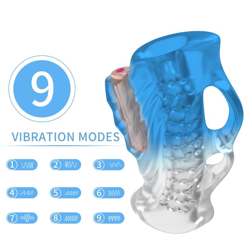 MASTURBATOR FINGER & VIBRATOR BLUE GRADIENT
