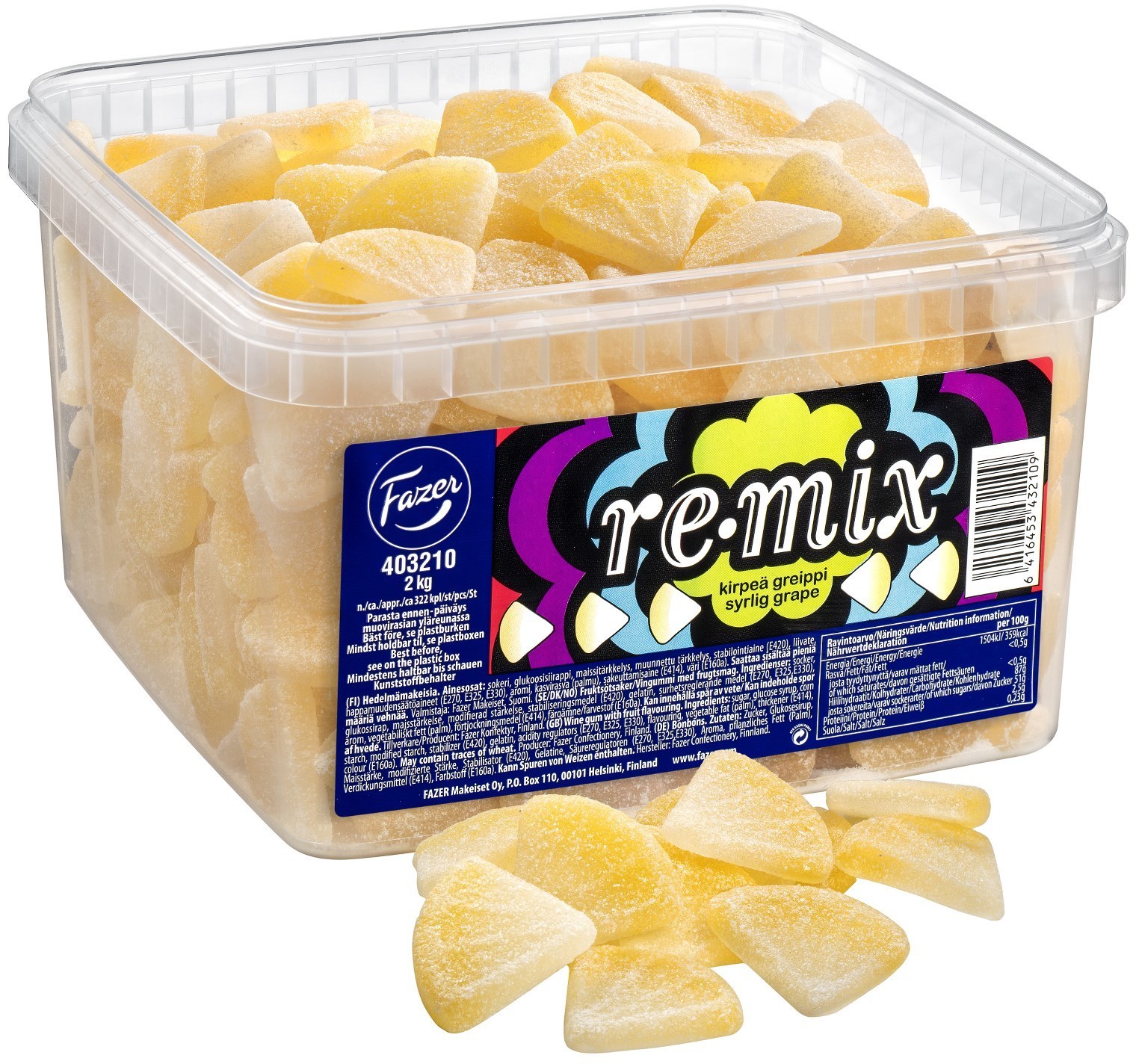 Fazer Remix Greipfruudi lahtised kommid, 2,0 kg