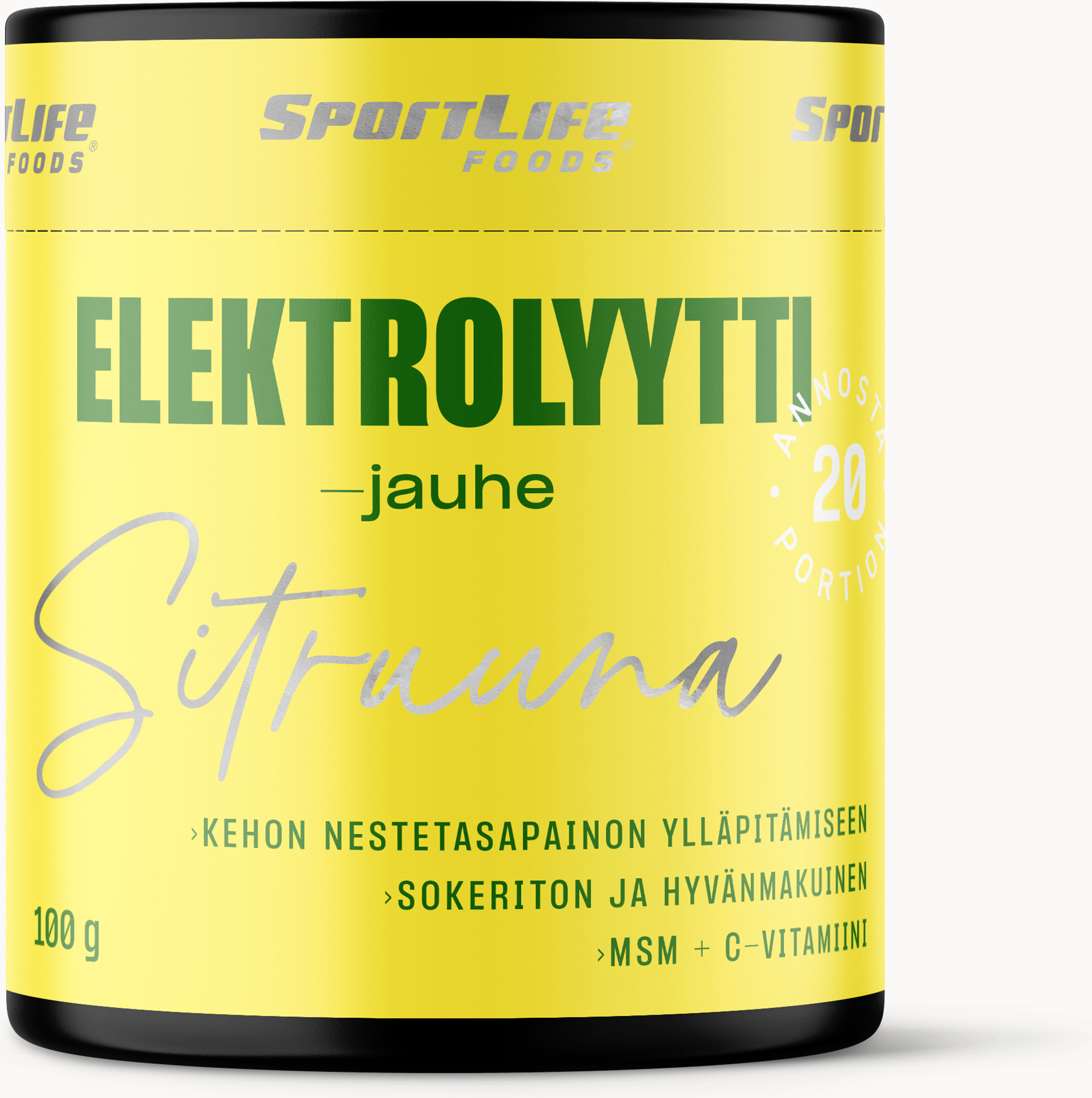 SportLife elektrolüüdipulber sidrunimaitseline, 100 g