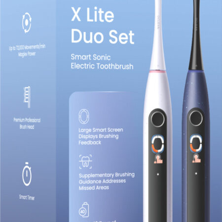 Oclean X Lite Smart Sonic Duo komplekt elektriline hambahari, hall ja sinine - Image 3