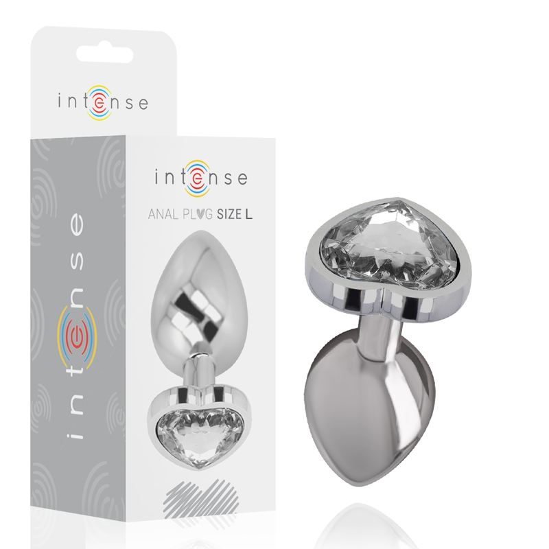 ANAL PLUG METAL ALUMINUM WHITE HEART SIZE L