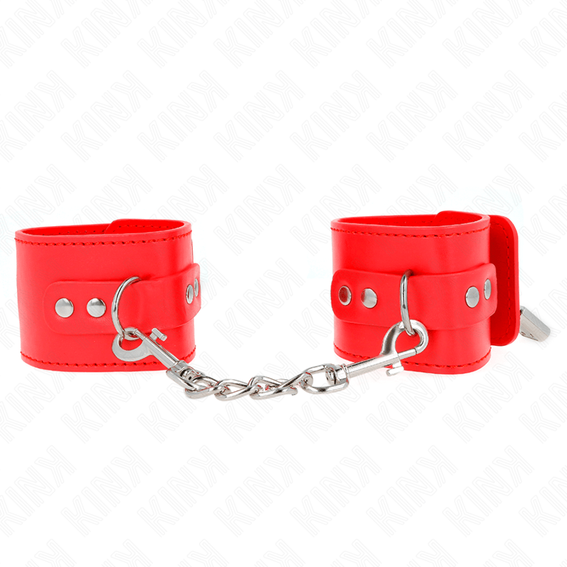WRIST RESTRAINTS WITH PADLOCK CLOSURE RED ADJUSTABLE 16-23 CM X 5.5 CM