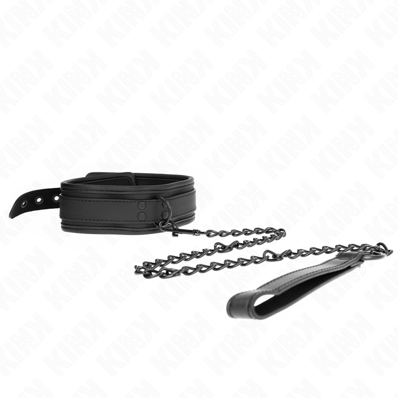 NEOPRENE BONDAGE COLLAR MODEL 1 WITH BELT 78 CM ADJUSTABLE 37.5 X 49.5 CM