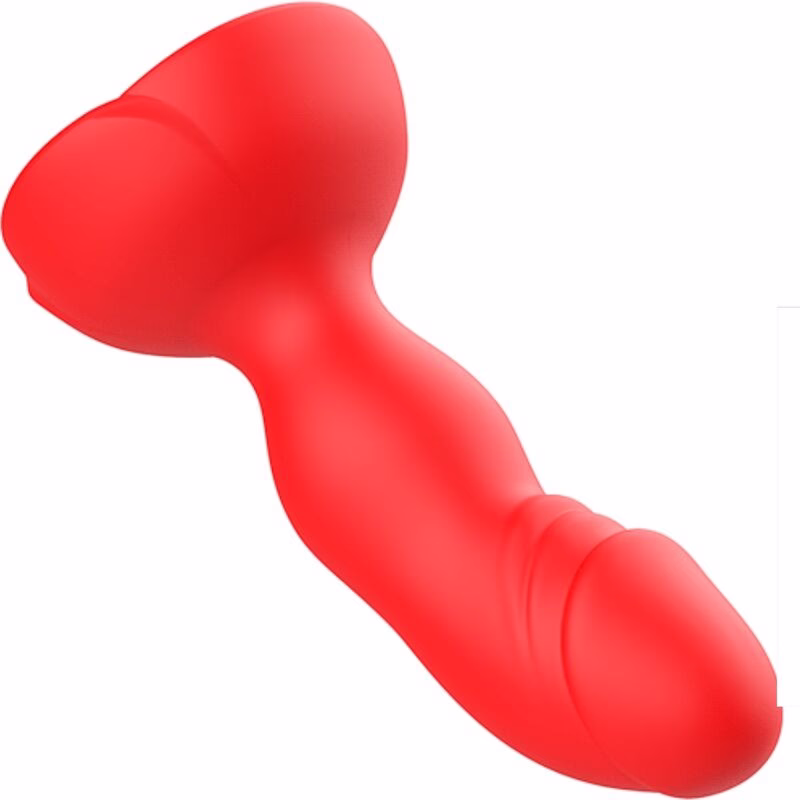 EXTREME A BLOOM ROSE VIBRATOR & ANAL PLUG REMOTE CONTROL RED
