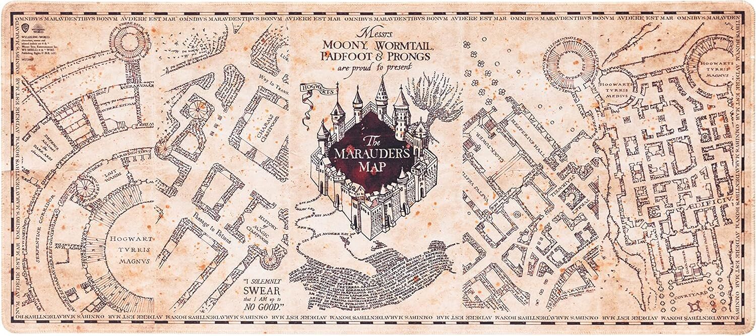 Harry Potter Marauder's Map XL hiirematt, 80 x 35 cm