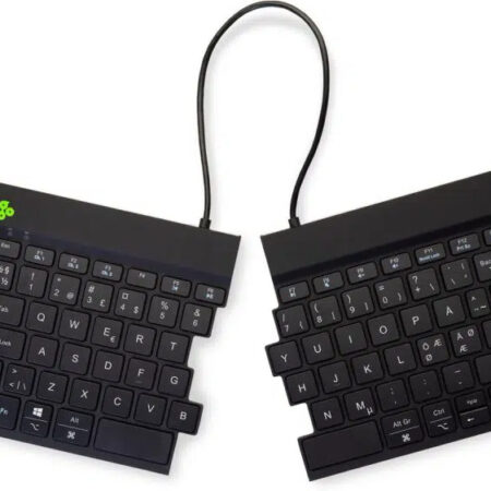 R-Go Split Break kaheosaline ergonoomiline klaviatuur, juhtmevaba, must - Image 2