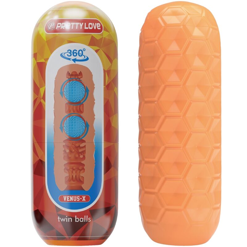 TWIN BALLS MALE MASTURBATOR ORANGE