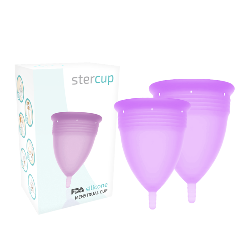 FDA SILICONE MENSTRUAL CUP PACK SIZE S + L LILAC