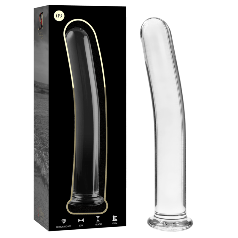 MODEL 9 DILDO BOROSILICATE GLASS CLEAR 15.5 CM -O- 2.5 CM