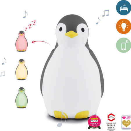 Zazu Pam unerütmi muusika öölamp, pingviin, hall