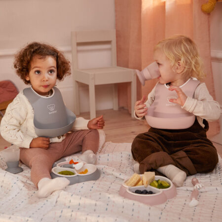 BabyBjörn Beebi rinnatükk, 2 tk, hall/puuderroosa - Image 2