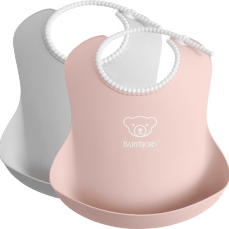 BabyBjörn Beebi rinnatükk, 2 tk, hall/puuderroosa