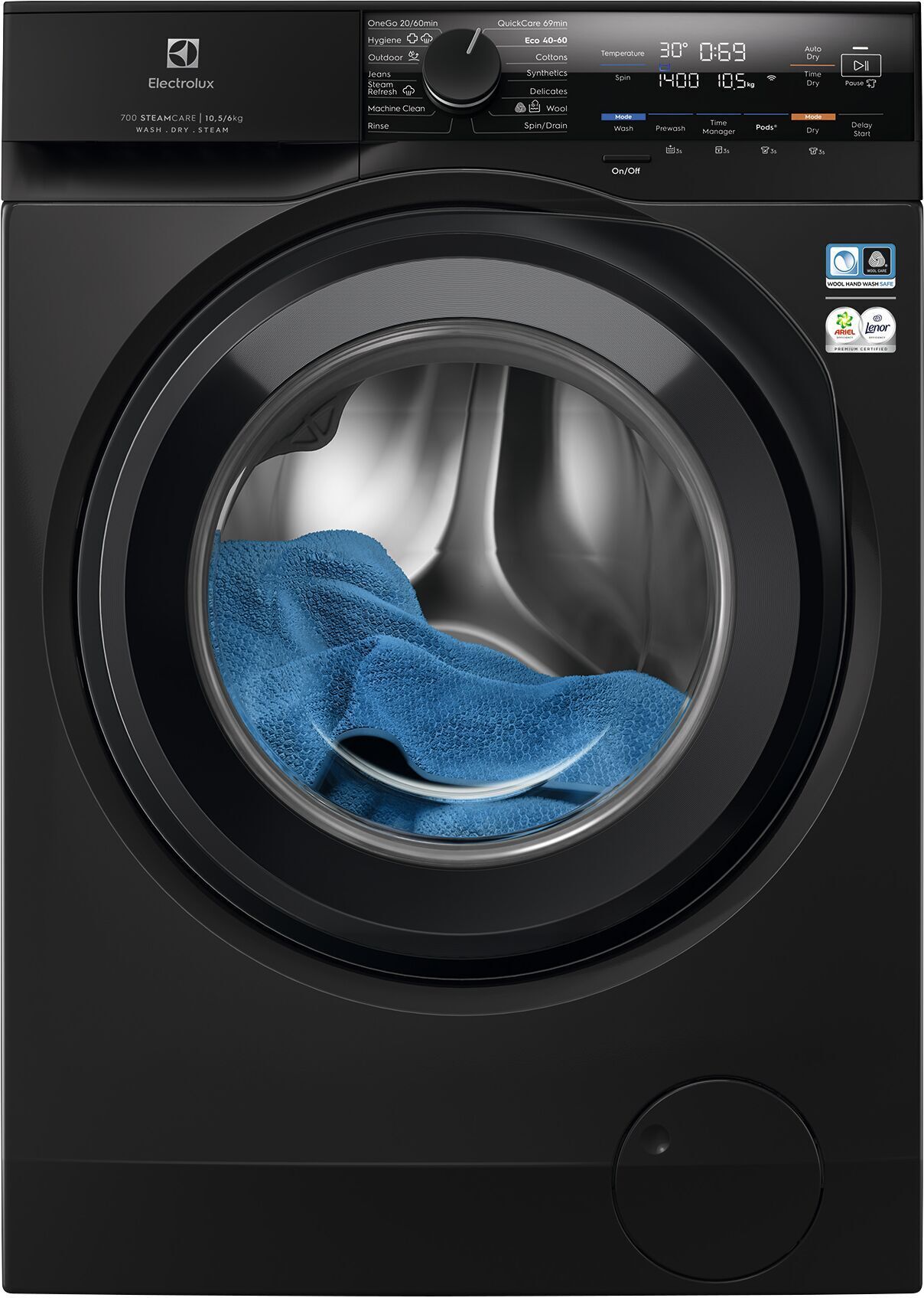 Electrolux EWI742LX6G 700 SteamCare trummelkuivati, must