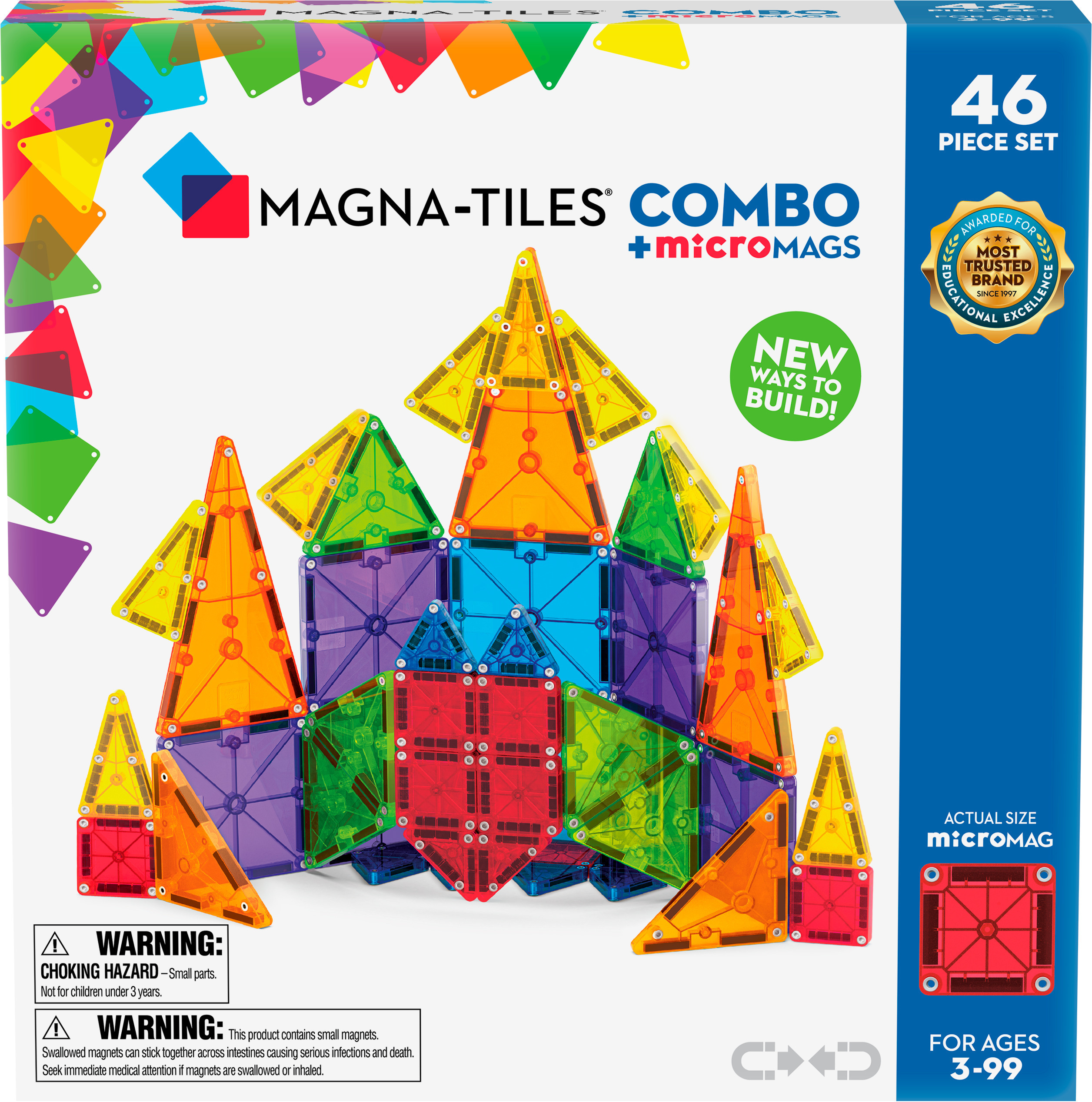 MAGNA-TILES & microMAGS Combo magnetiline ehituskomplekt, 46 tk