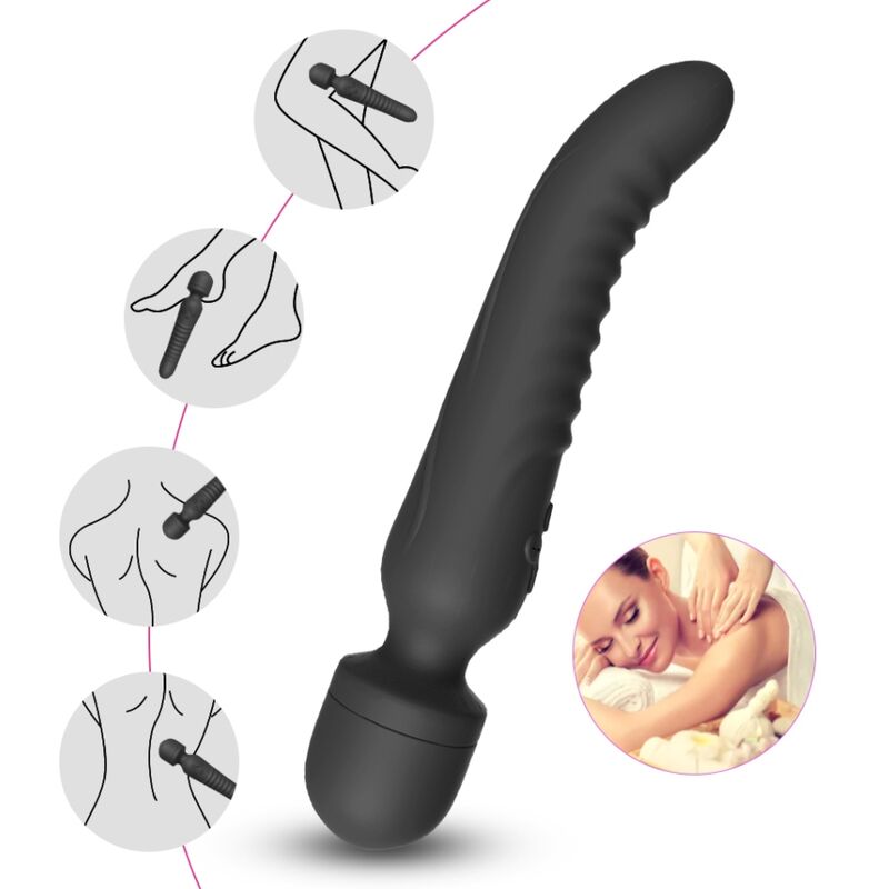 MISSION MASSAGER & VIBRATOR HEAT EFFECT BLACK