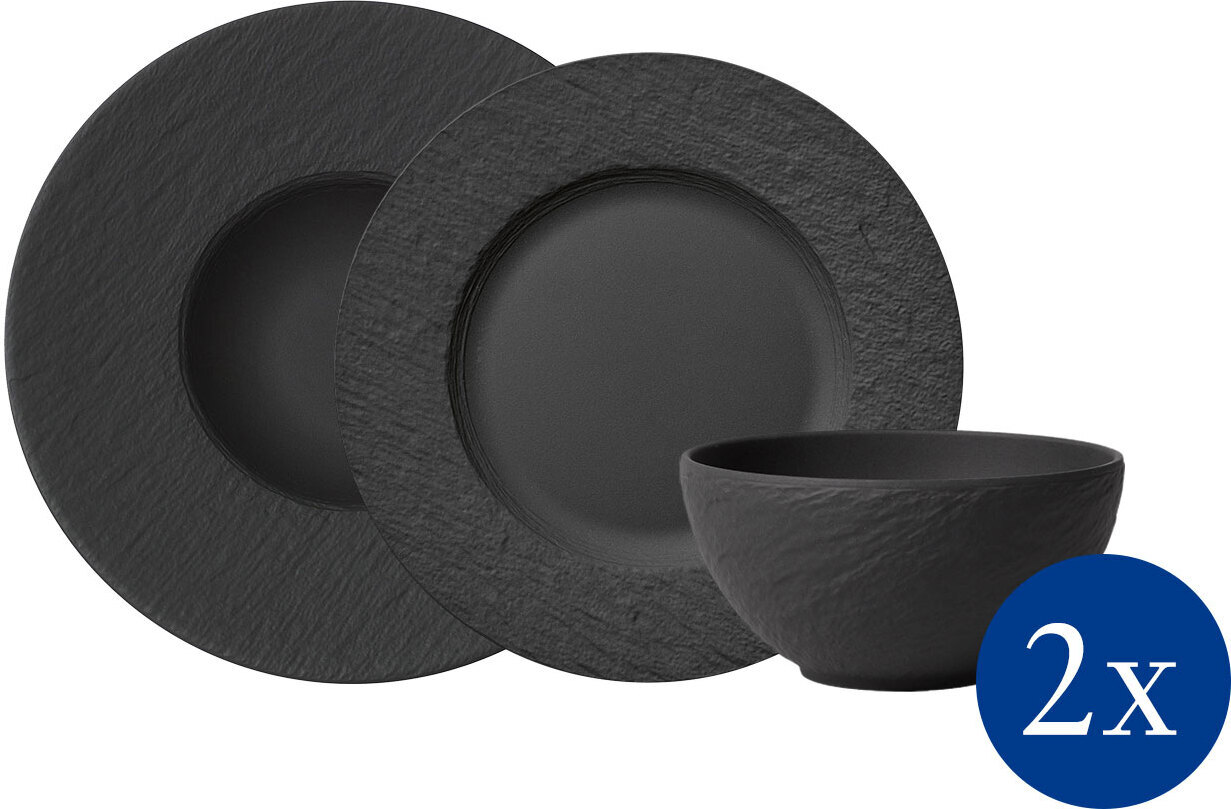 Villeroy & Boch Manufacture Rock sööginõude komplekt, 6-osaline, must
