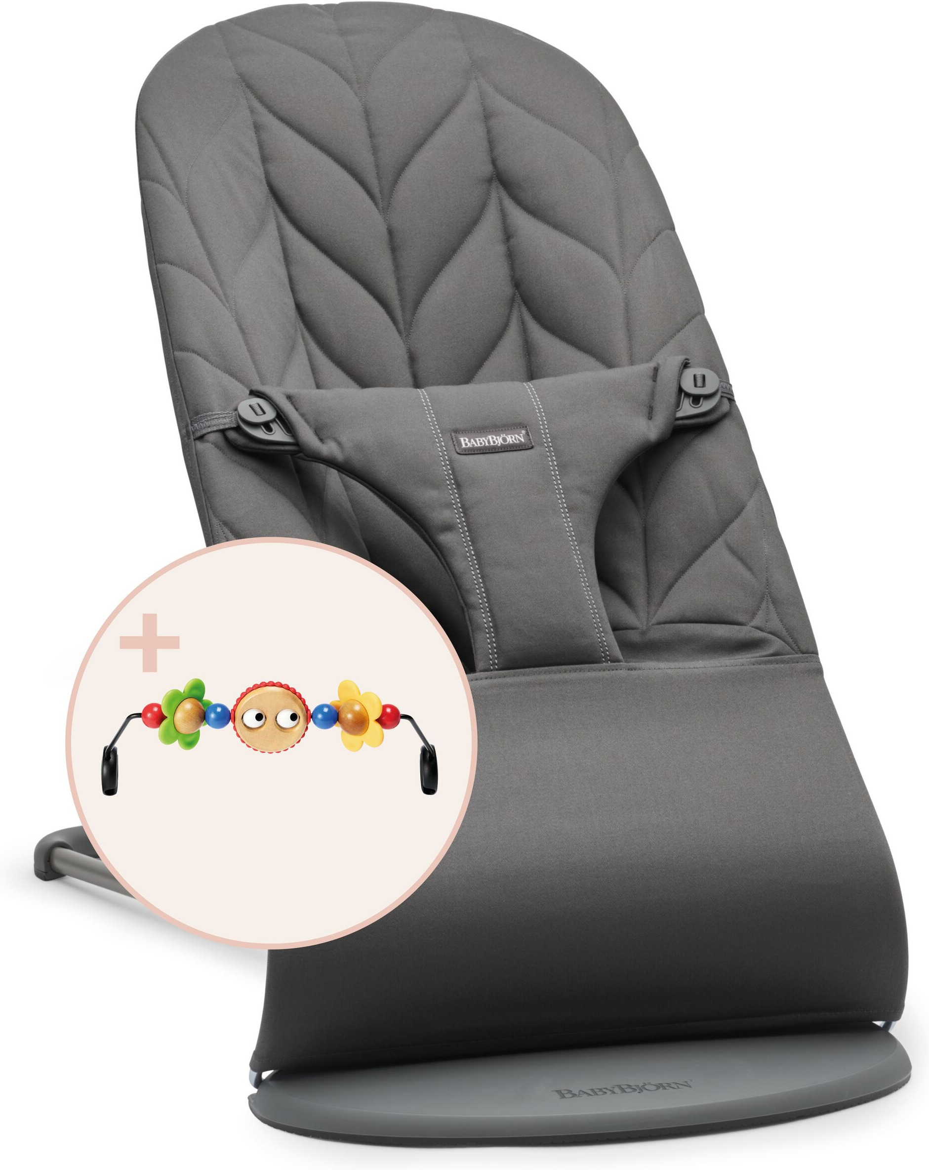 BabyBjörn Bliss Woven Bundle lapsehoidja + mänguasi, antratsiit/Googly Eyes