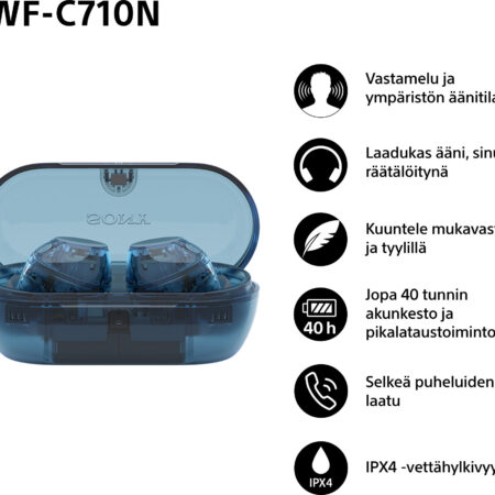 Sony WF-C710N mürasummutavad kõrvasisesed kõrvaklapid, klaassinine - Image 2