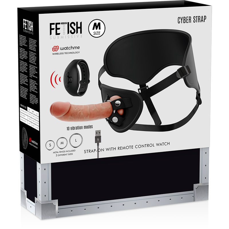 HARNESS WITH REMOTE CONTROL DILDO WATCHME M TECHNOLOGY