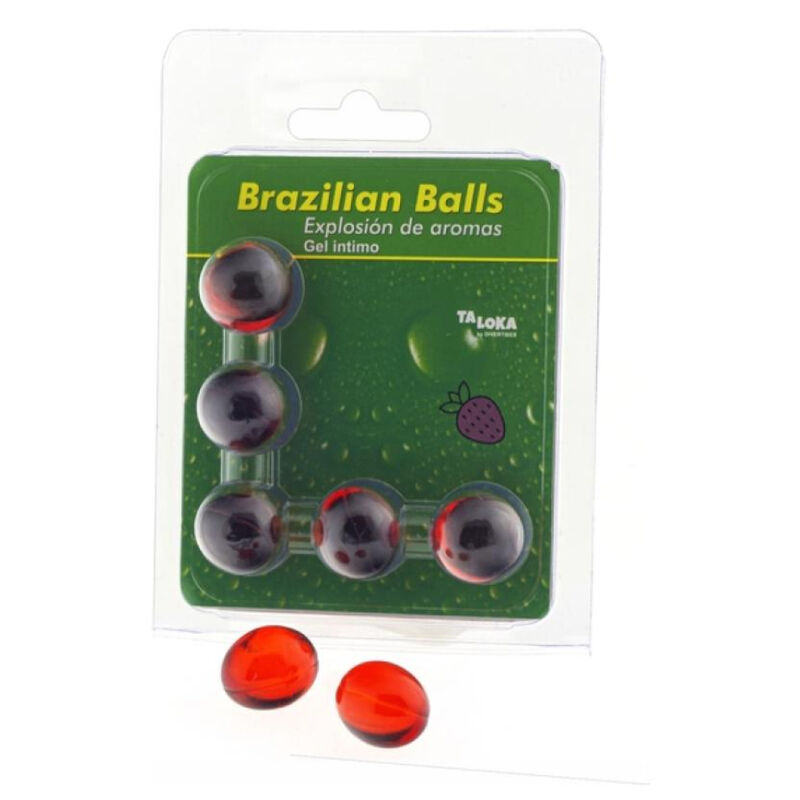 5 BRAZILIAN BALLS STRAWBERRY INTIMATE GEL
