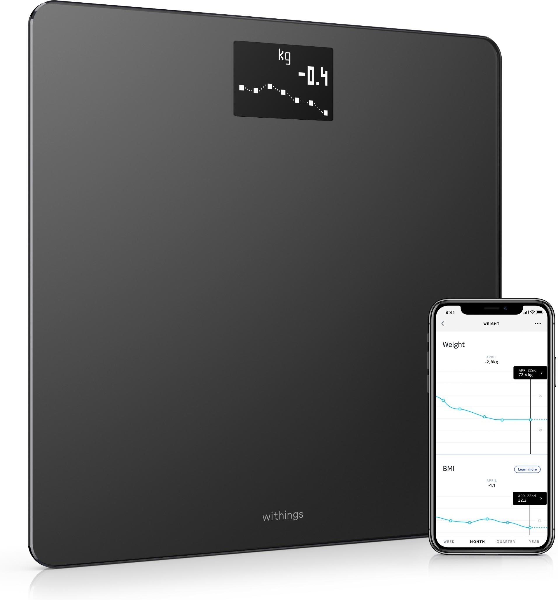 Withings Body isiklik kaal, must