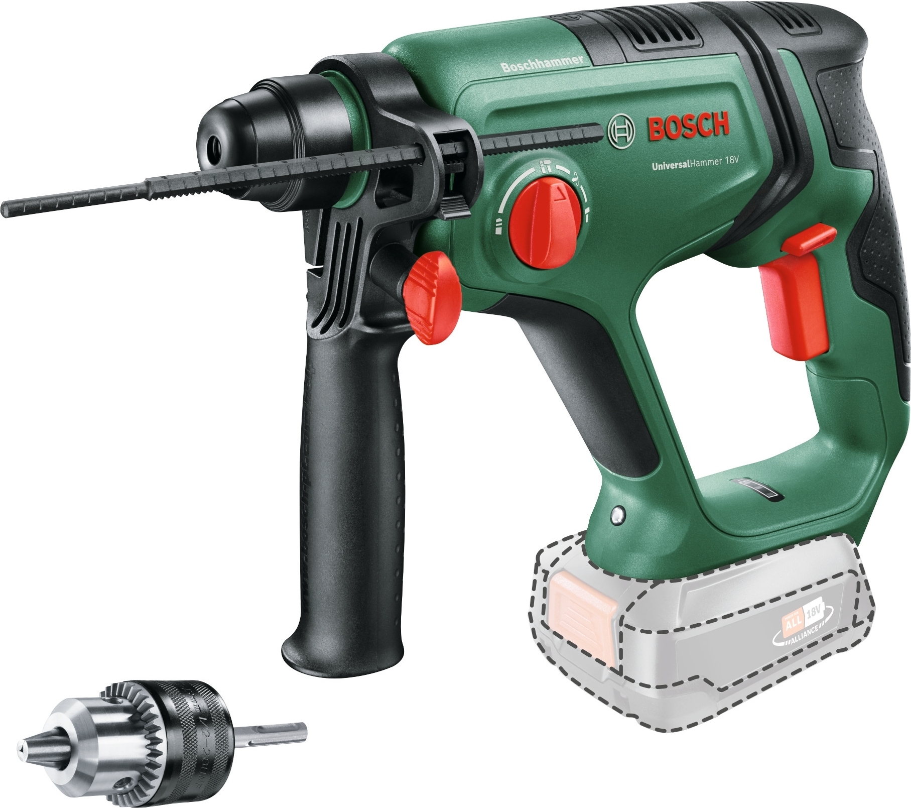 Bosch UniversalHammer 18V akuga puur, Solo + adapter
