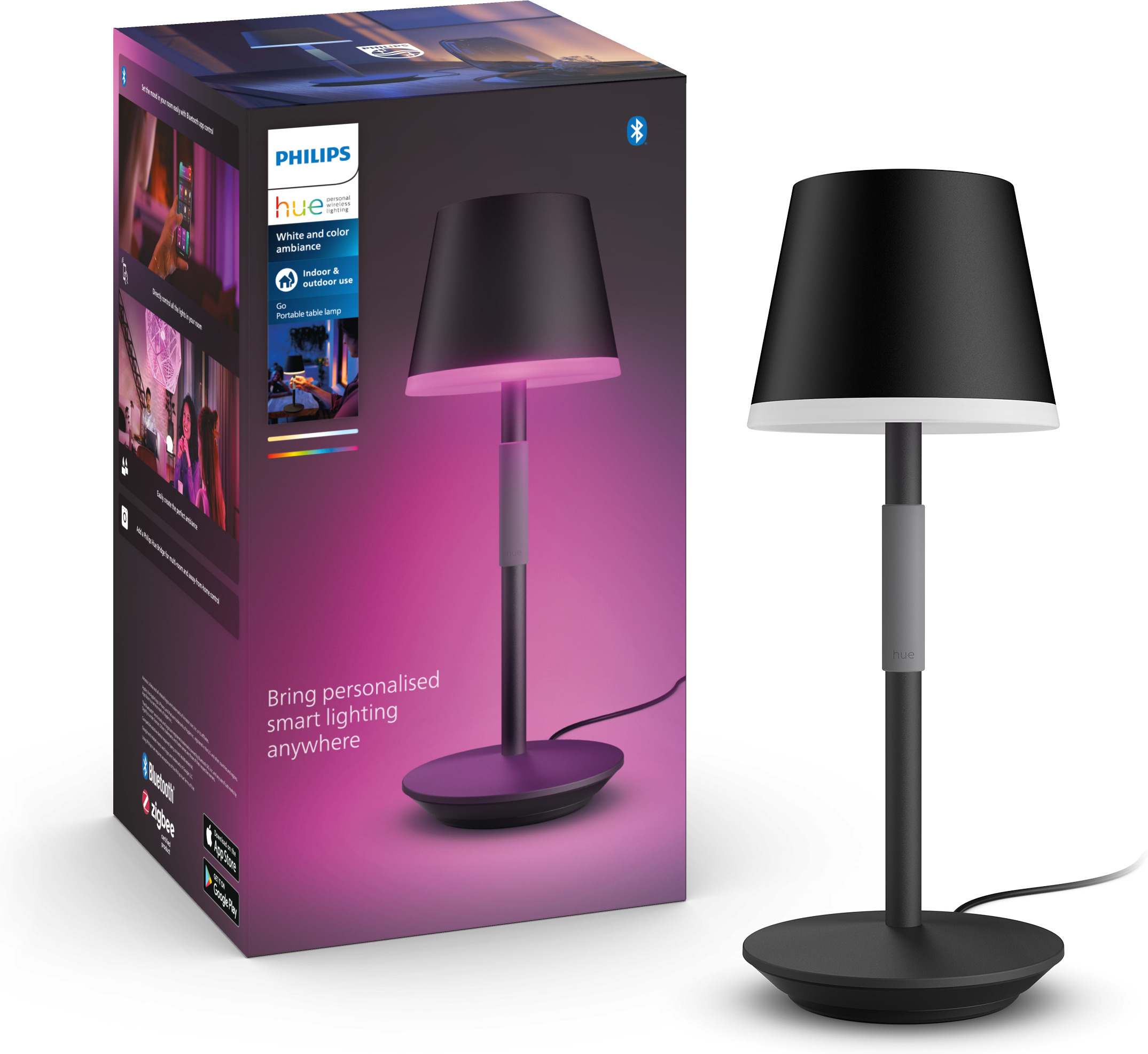 Philips Hue Go kaasaskantav nutikas laualamp, must