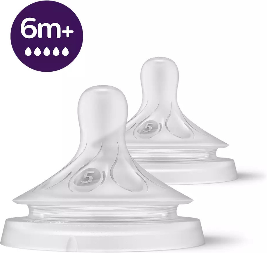 Philips Avent SCY965/02 Natural Response pudelilutt, Flow 5, alates 6. elukuust, 2 tk pakis