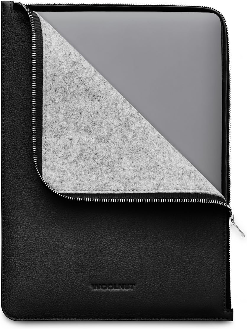 Woolnut nahast kaanega ümbris 13/14-tollisele MacBookile, must