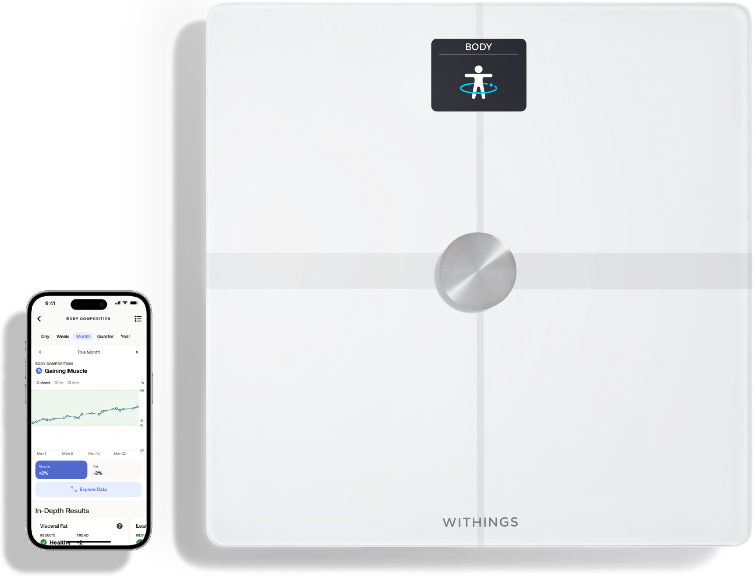 Withings Body Smart valge kehakoostise kaal WiFi-ühendusega