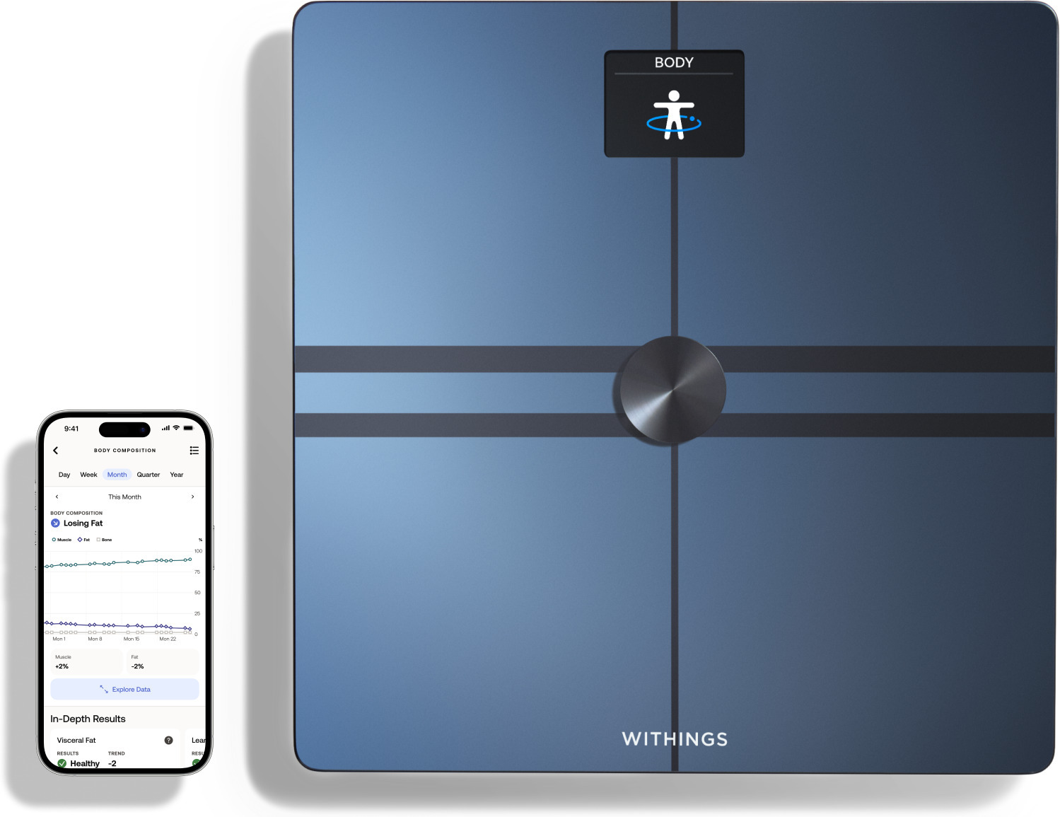 Withings Body Comp must kehakoostise kaal wifi-ga