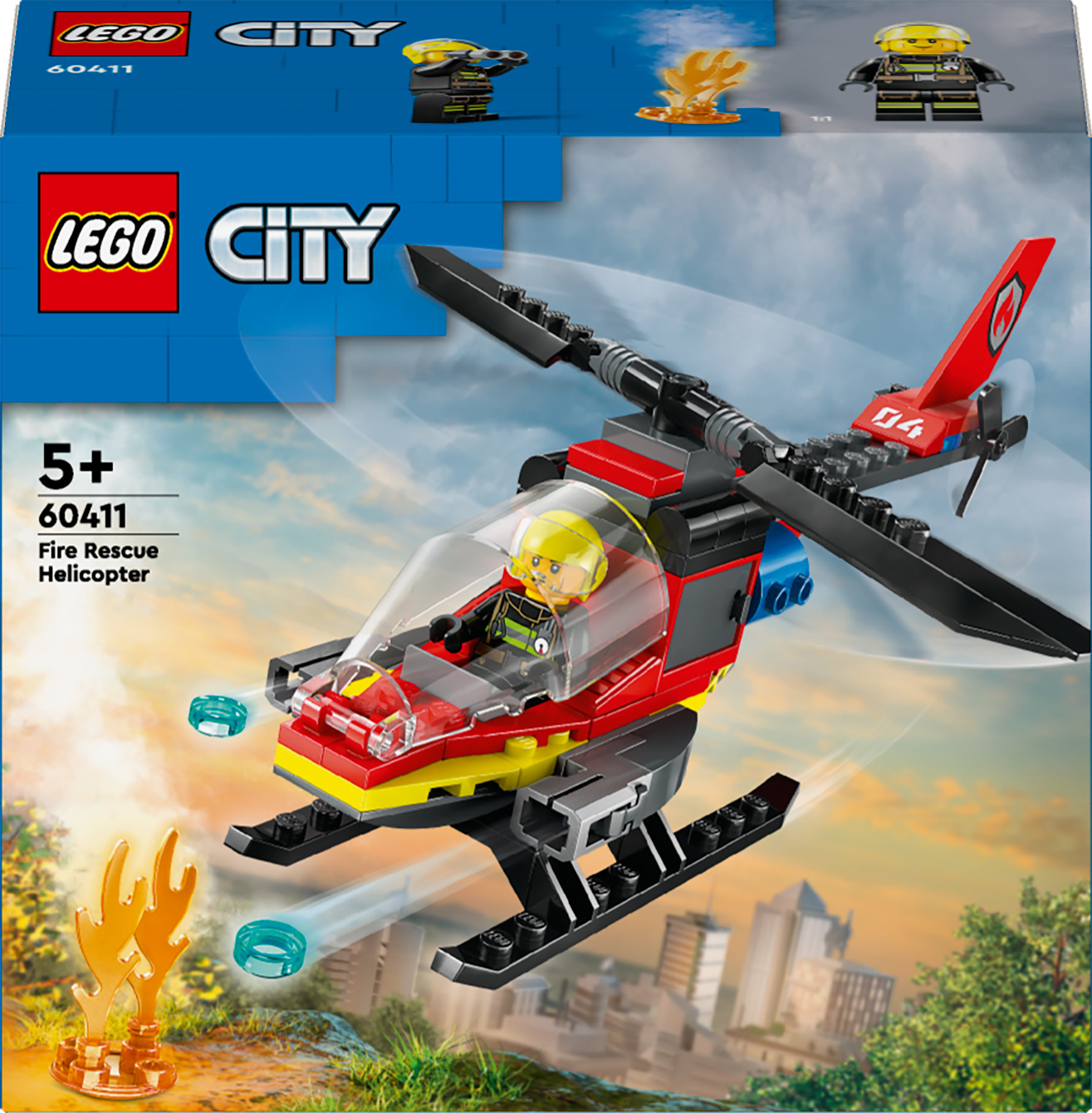 LEGO City Fire 60411 - Tuletõrje- ja päästehelikopter