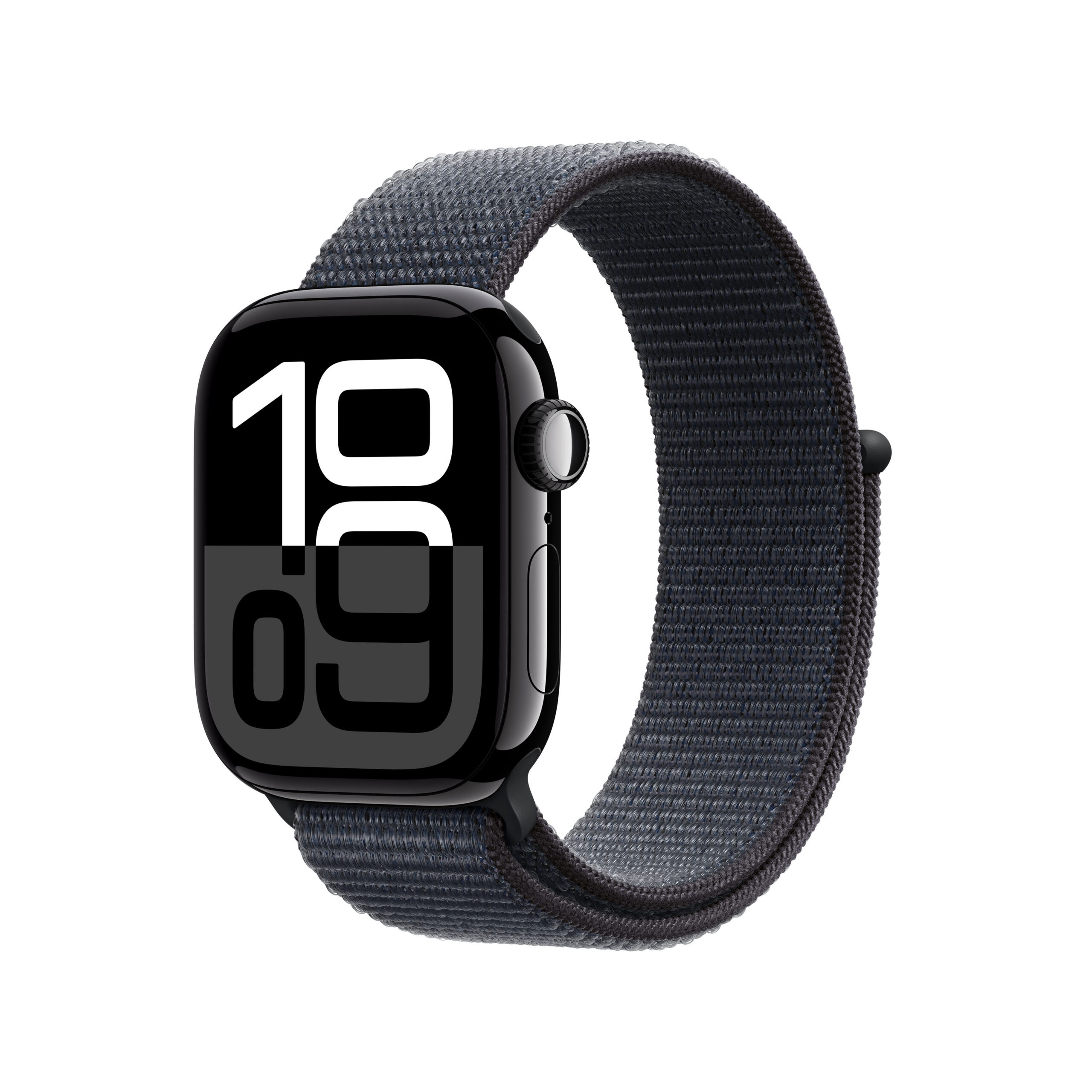 Apple Watch Series 10 (GPS) 42 mm peegelmust alumiiniumkorpus ja tindivärvi spordirihm (MWWG3)