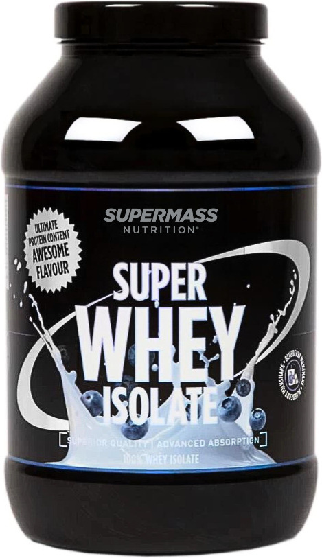 Supermass Nutrition Super Whey Isolate valgupulber, mustikapiimakokteil, 1,3 kg