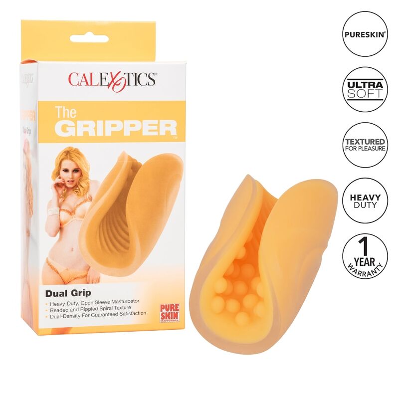 BEADED GRIP MASTURBATOR ORANGE