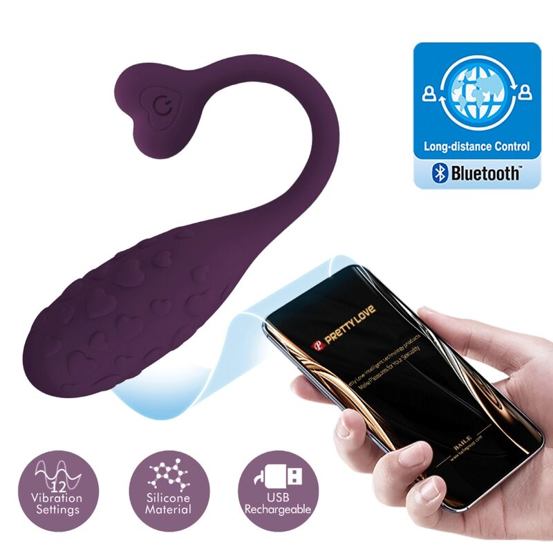 FISHERMAN APP CONTROLLED  VIBRATING EGG LILA
