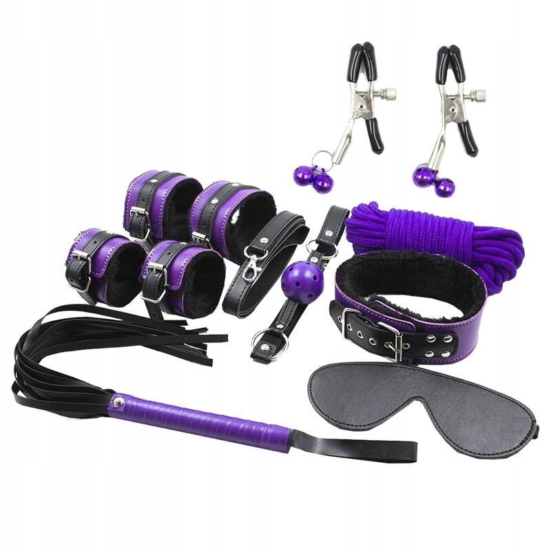 BDSM SET 8PCS PURBLE /BLACK
