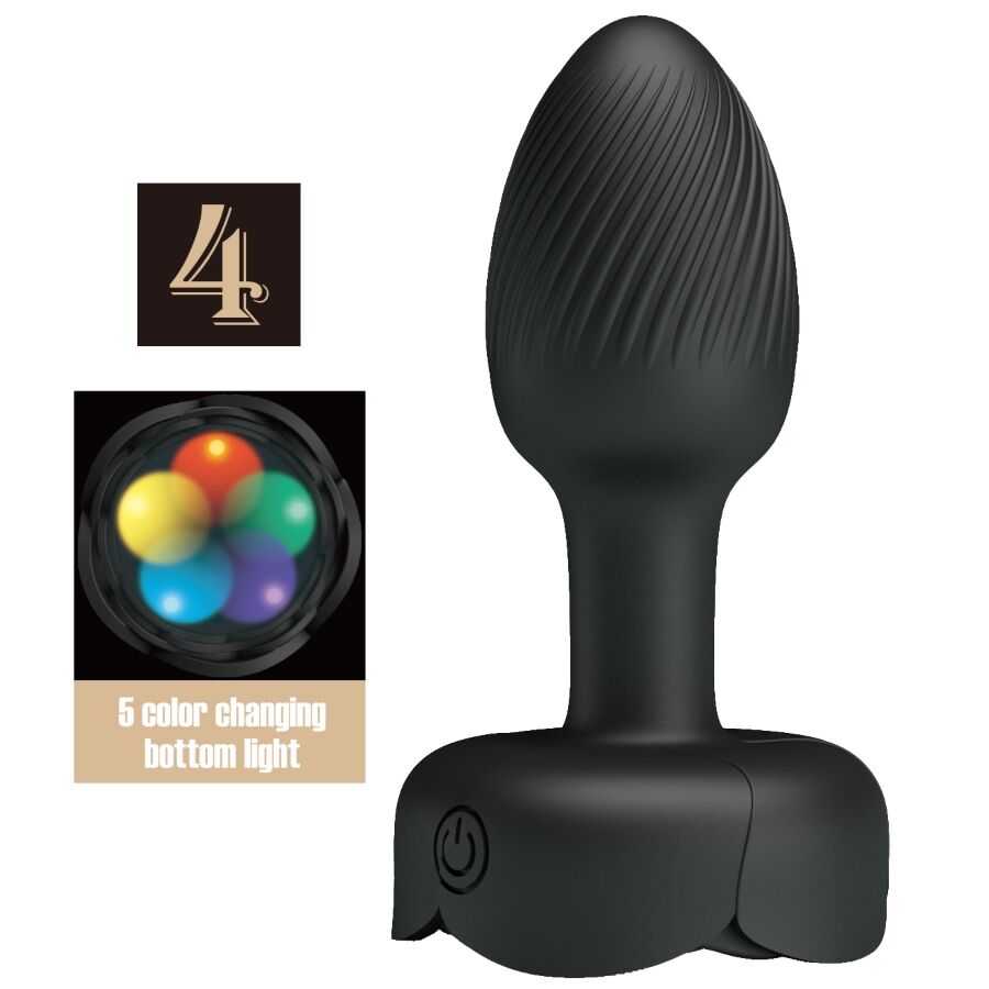 OLMAN ANAL PLUG WITH  LED LIGHT BLACK 8.8 CM
