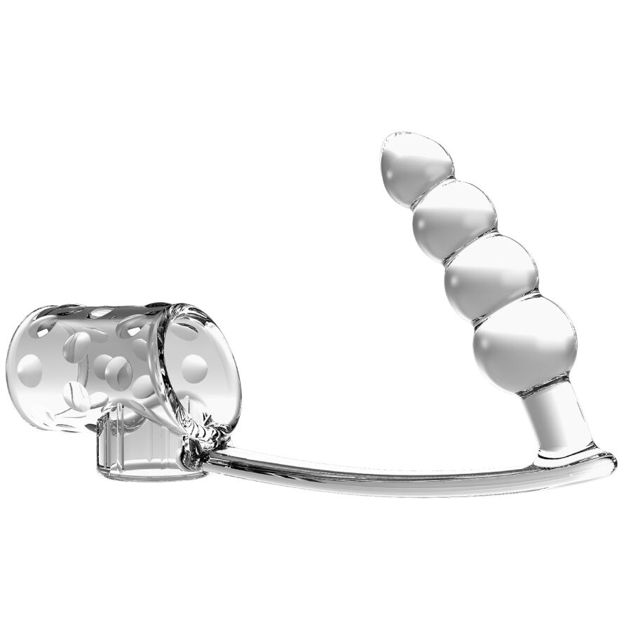 PENIS SLEEVE WITH ANAL PLUG TRANSPARENT