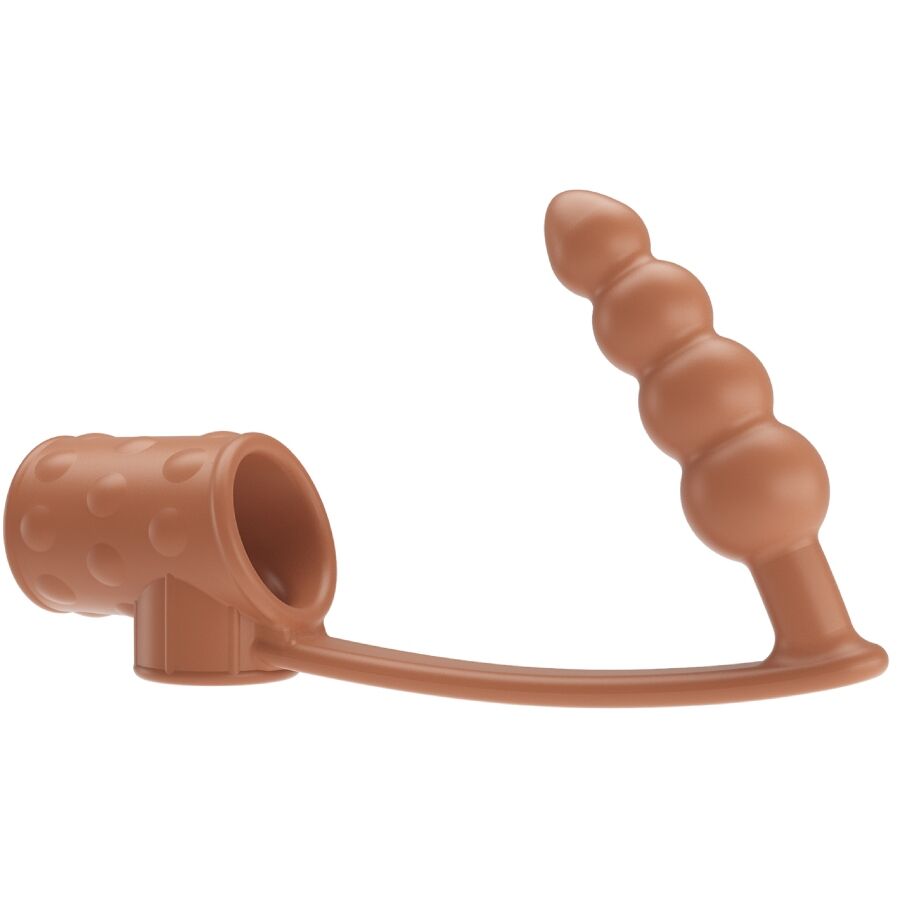 PENIS SLEEVE WITH ANAL PLUG NATURAL