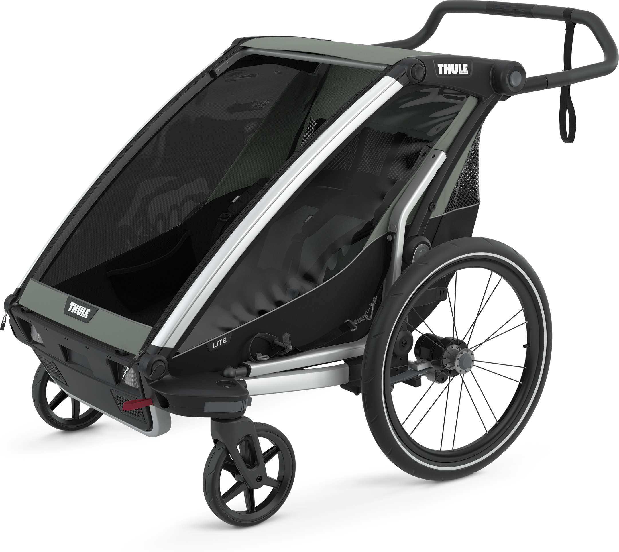 Thule Chariot Lite kahekohaline lapse transpordikäru, agaavhall - Image 2