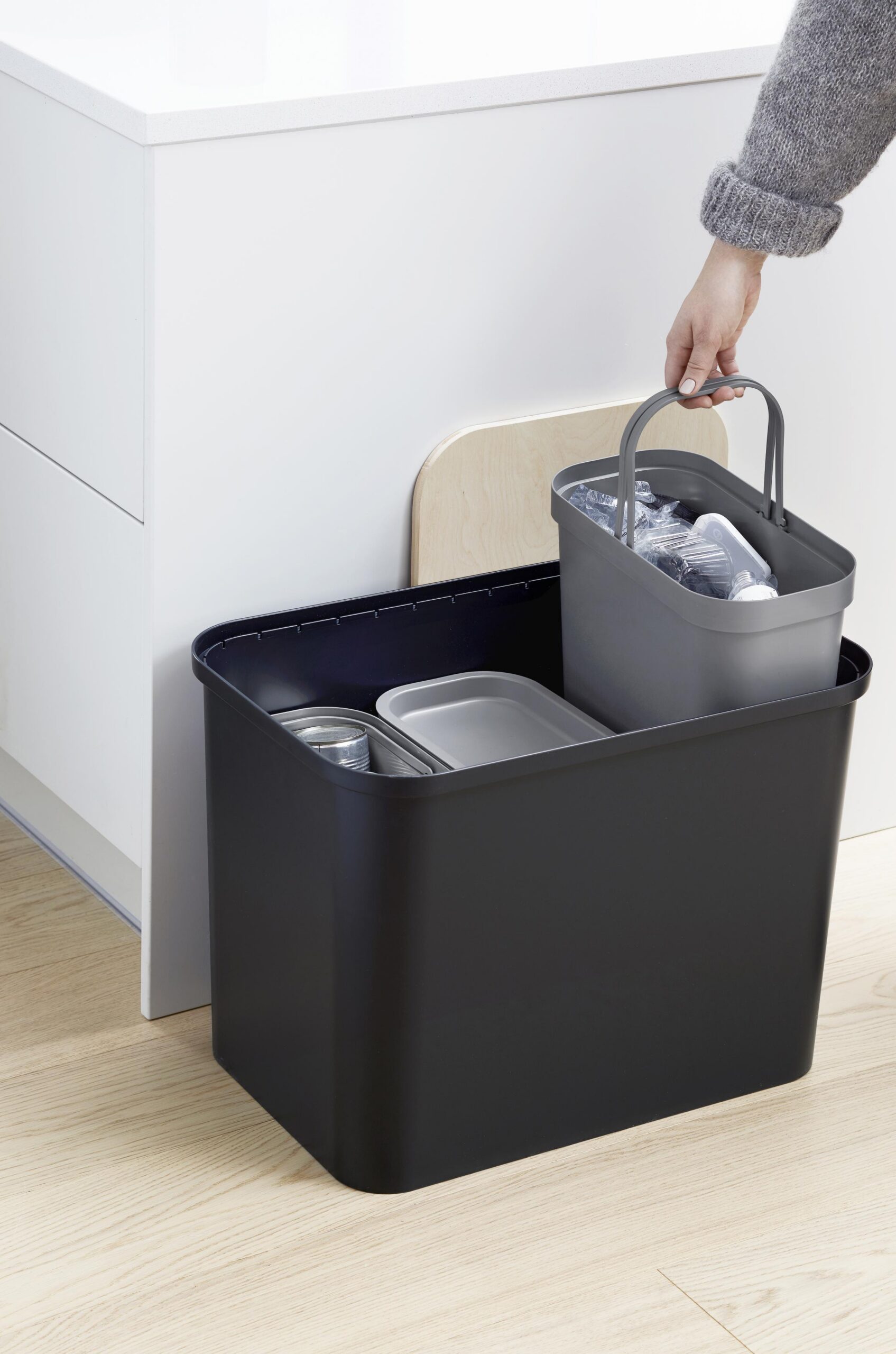 SmartStore Collect Sorteerimiskomplekt vineerist kaanega, 76 l, must - Image 3