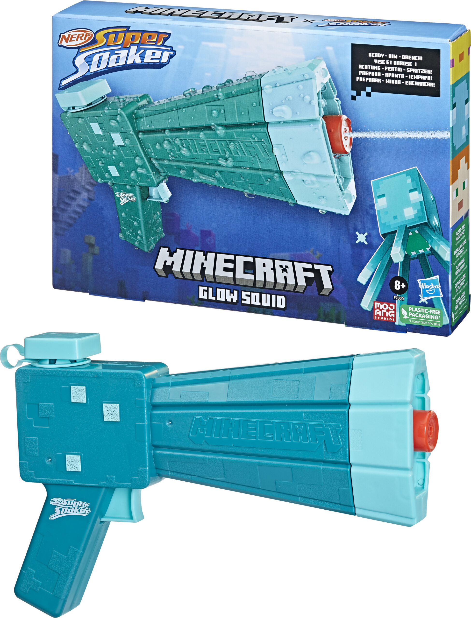 Nerf Minecrafti helendav kalmaariveepüstol