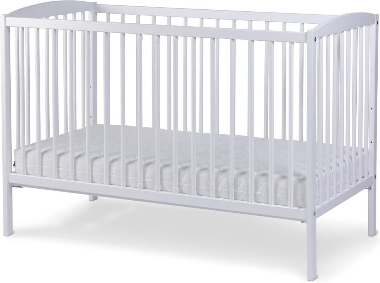 Nordbaby Lassio - võrevoodi, 120 x 60 cm, fikseeritud külg, valge