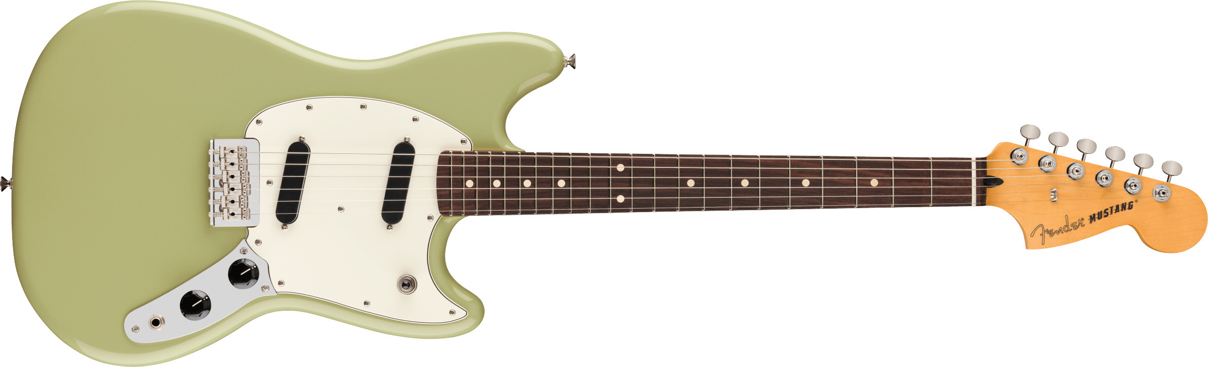 Fender Player II Mustang - 6-keelne elektrikitarr, roostevabast terasest, kaseroheline